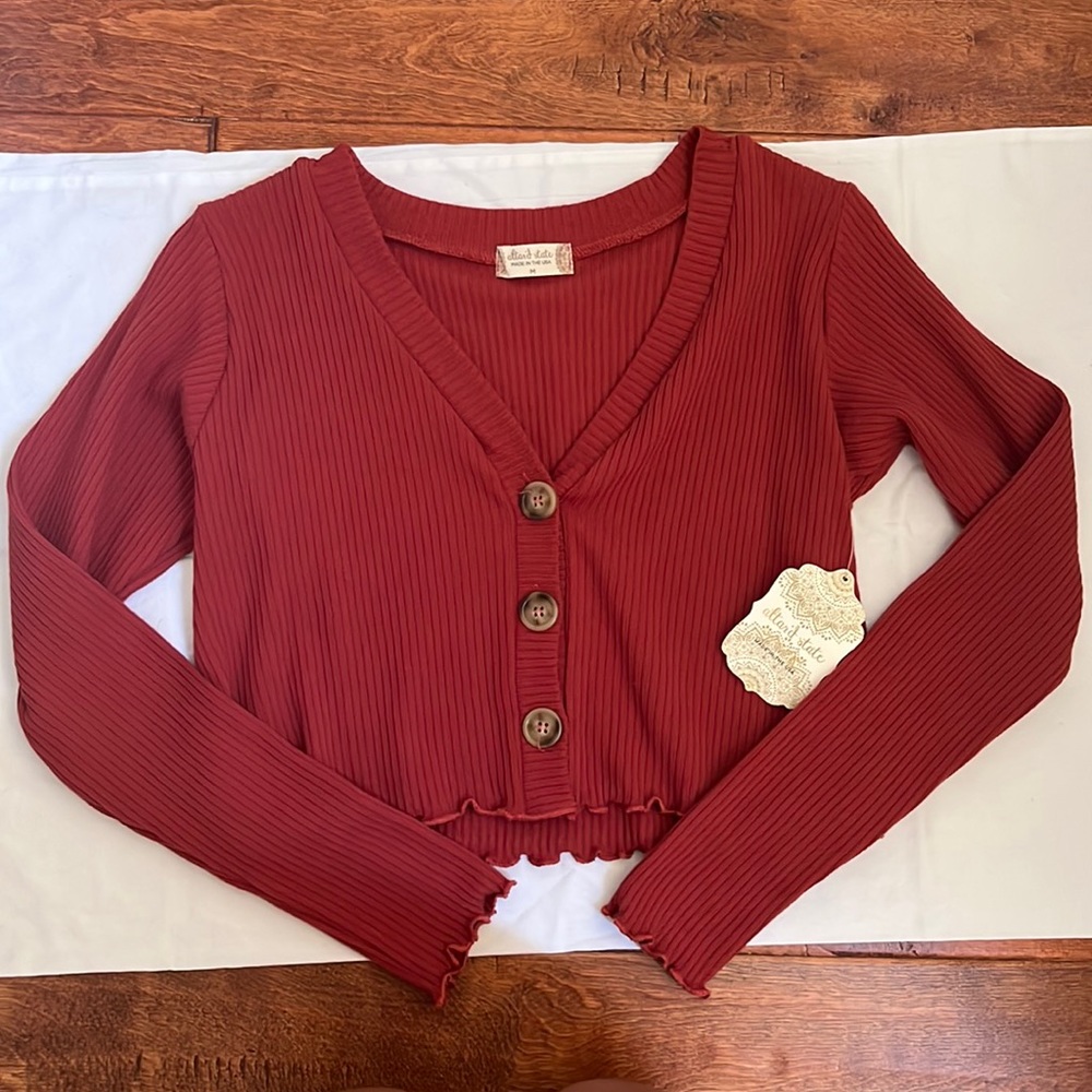 Alterd state sweater , color maroon , size medium